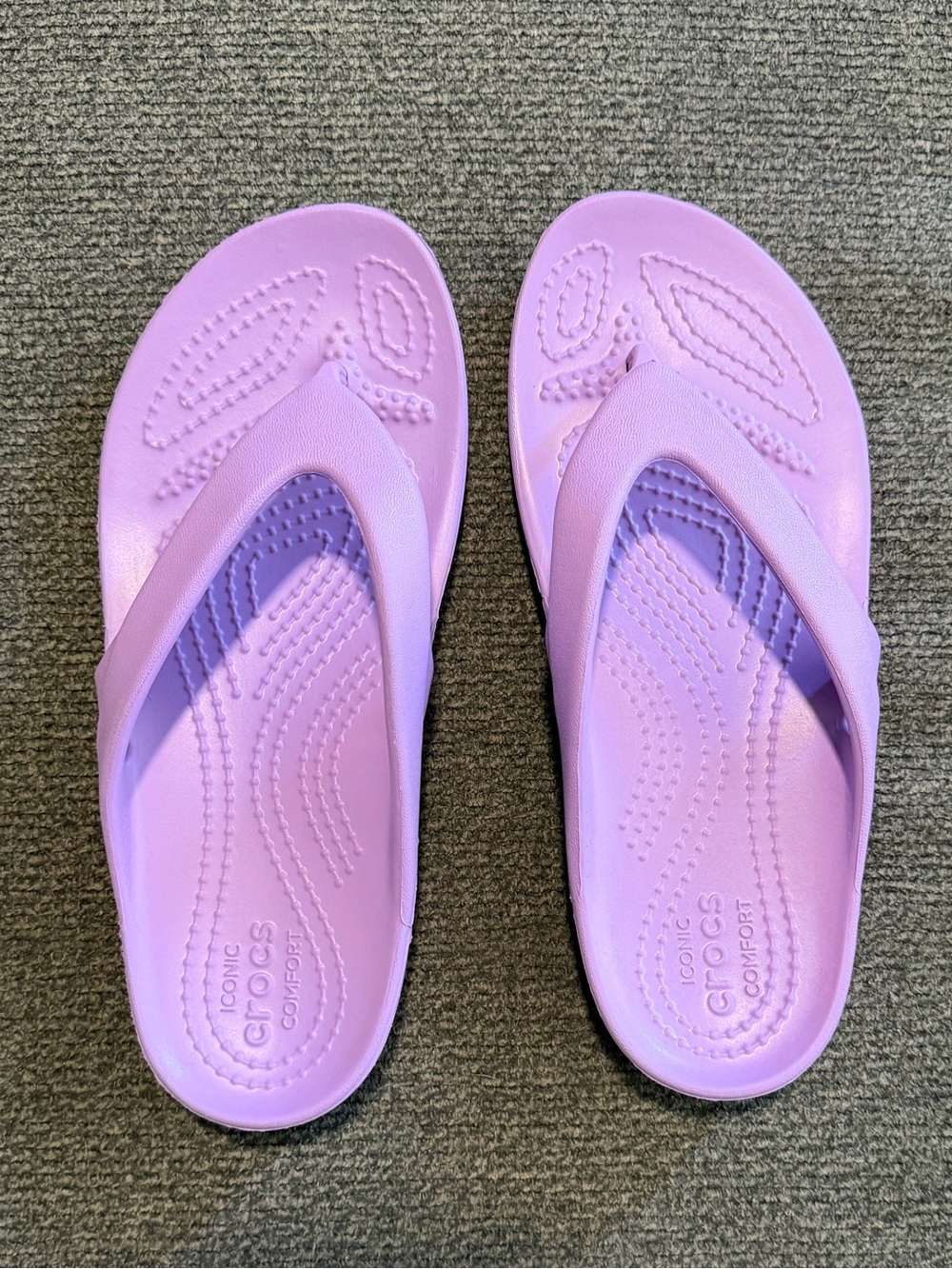 CROCS Lavender Foam Flip Sandals